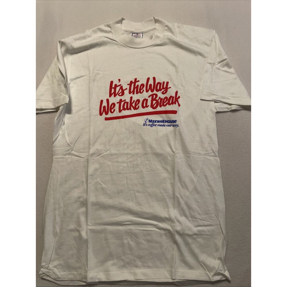 Vintage Maxwell House Coffee T Shirt Single Stitch Large Advertising Promo 90’s